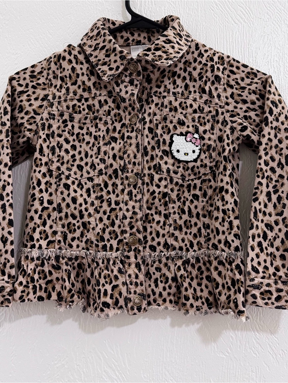 Hello Kitty Leopard Print Peplum Jacket size 6
